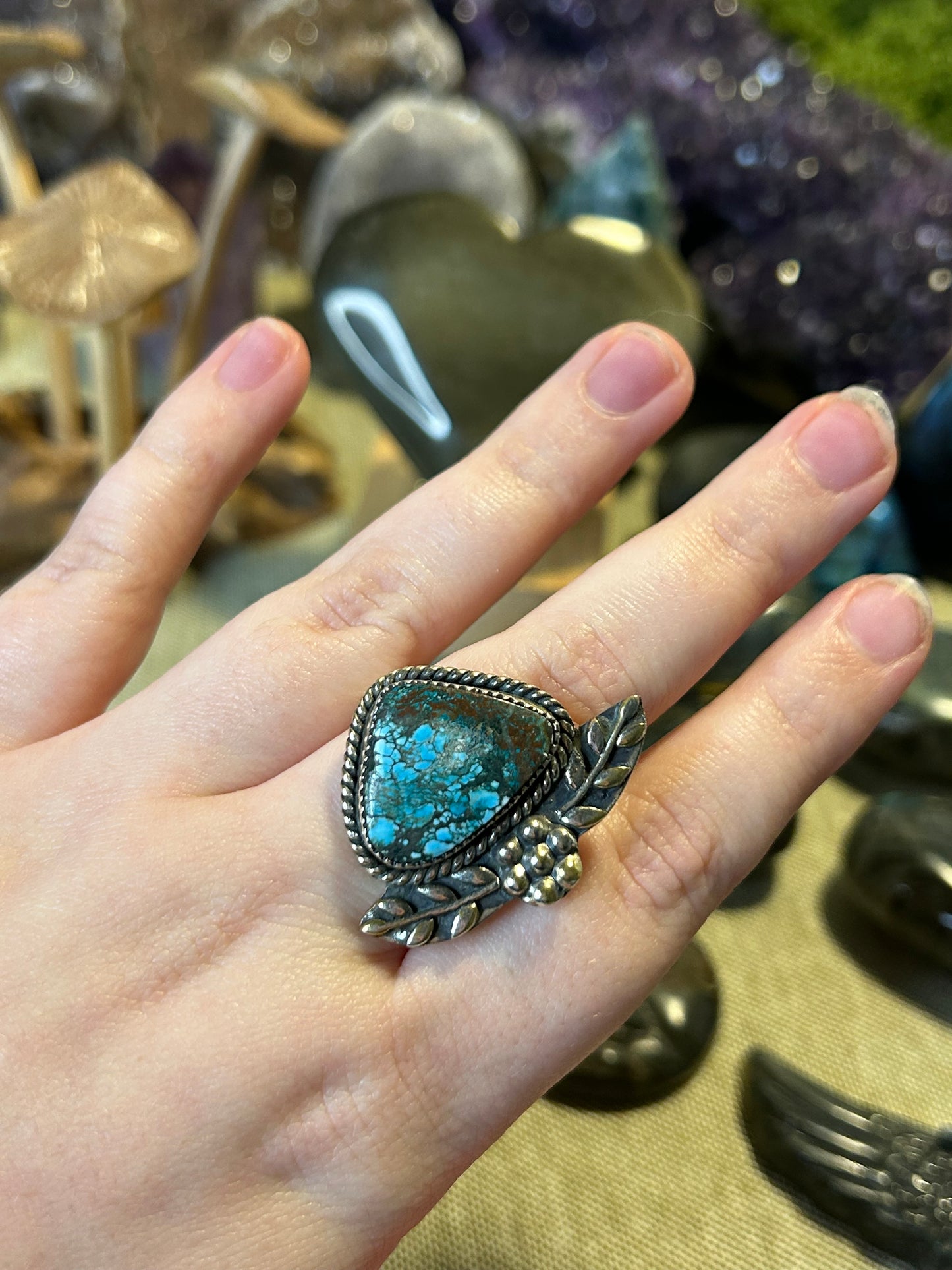 Turquoise Flower Ring B (S7)