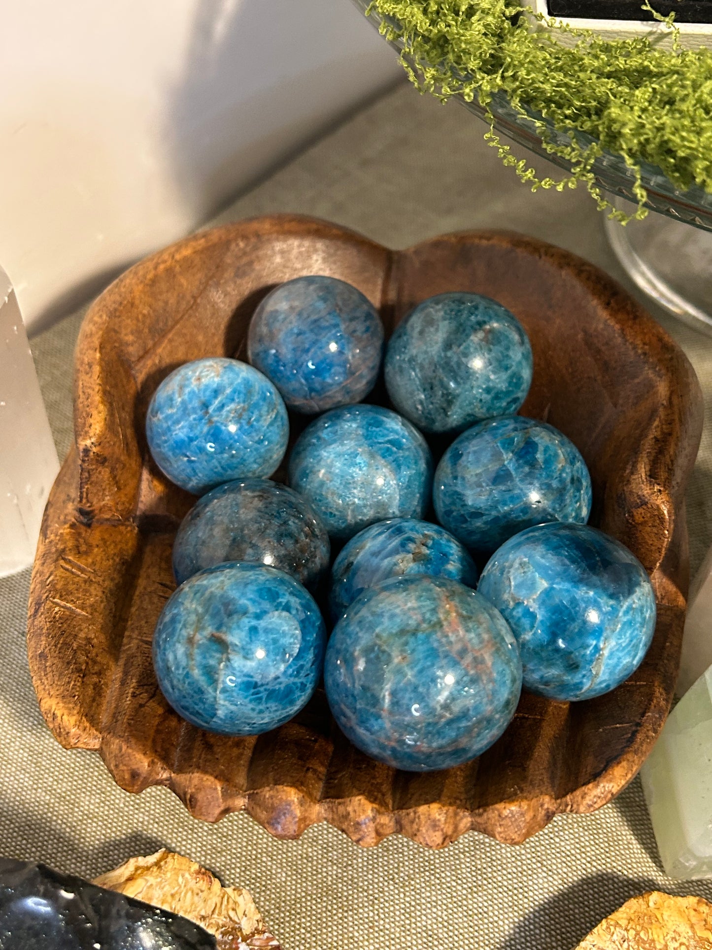 Blue Apatite Small Spheres