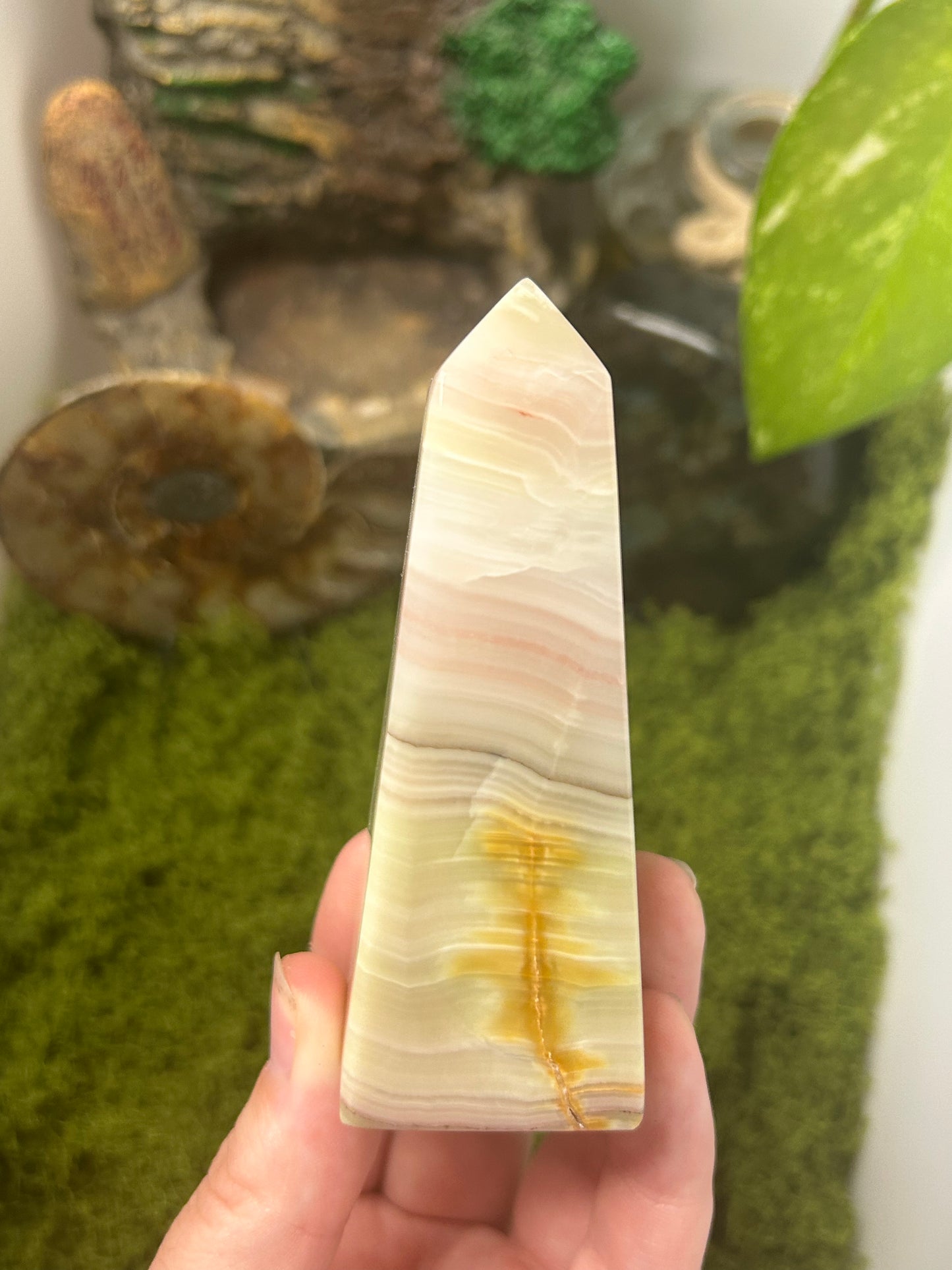 Pink Banded Calcite Tower 1