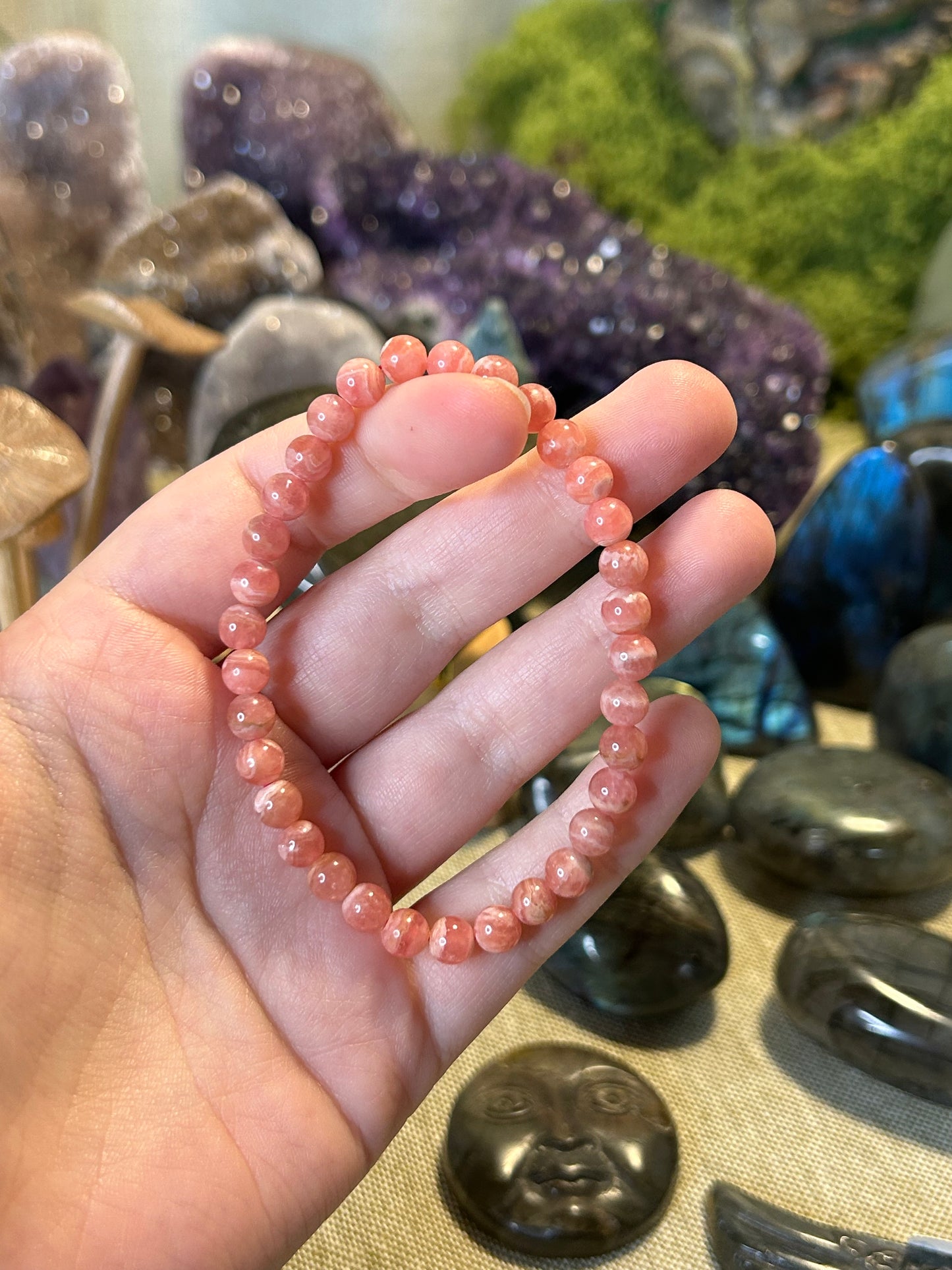 Rhodochrosite Bead Bracelets
