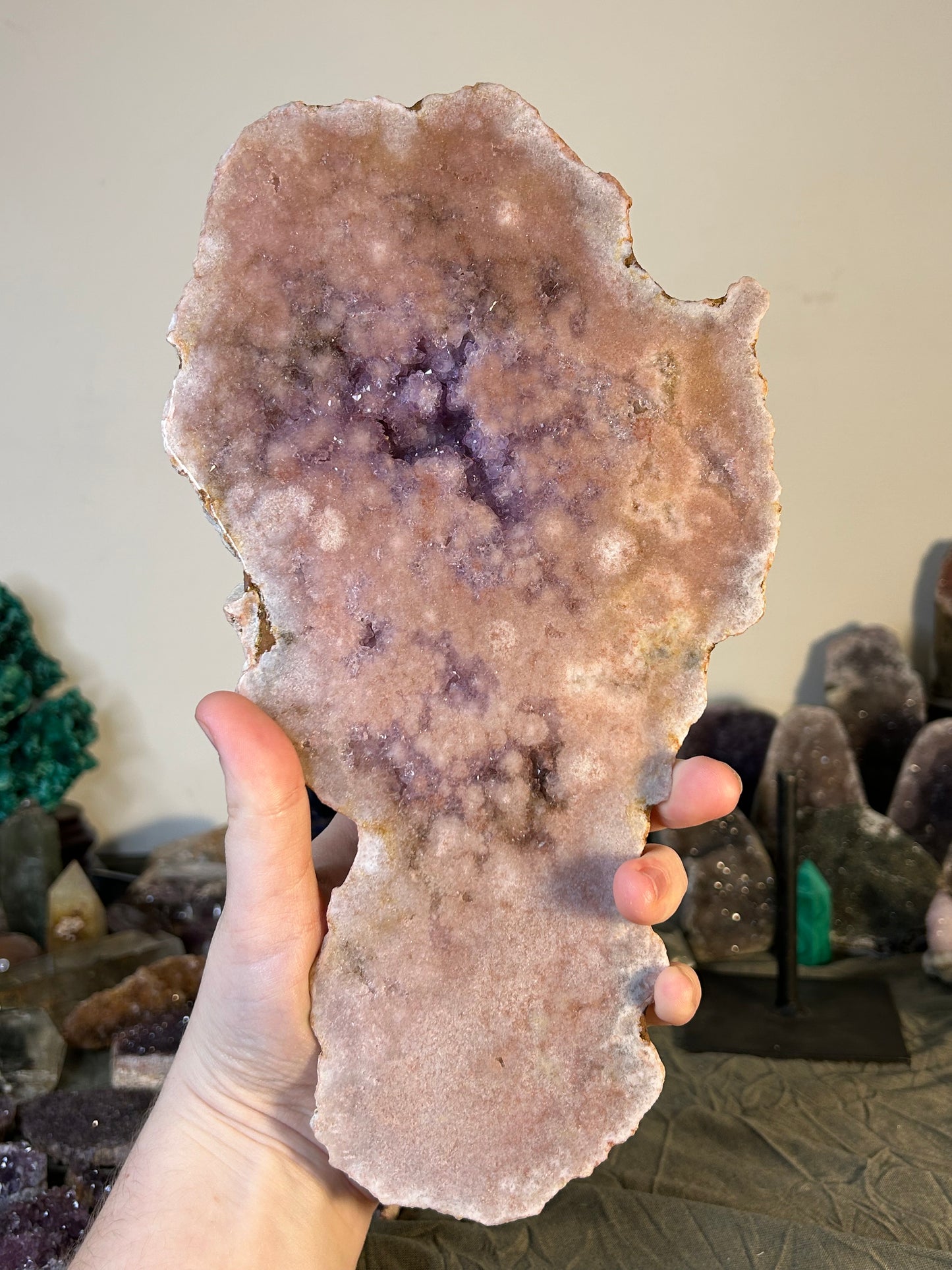 Pink Amethyst Slab (on stand)