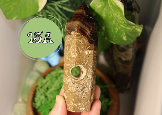 Chocolate Calcite Tower 15A