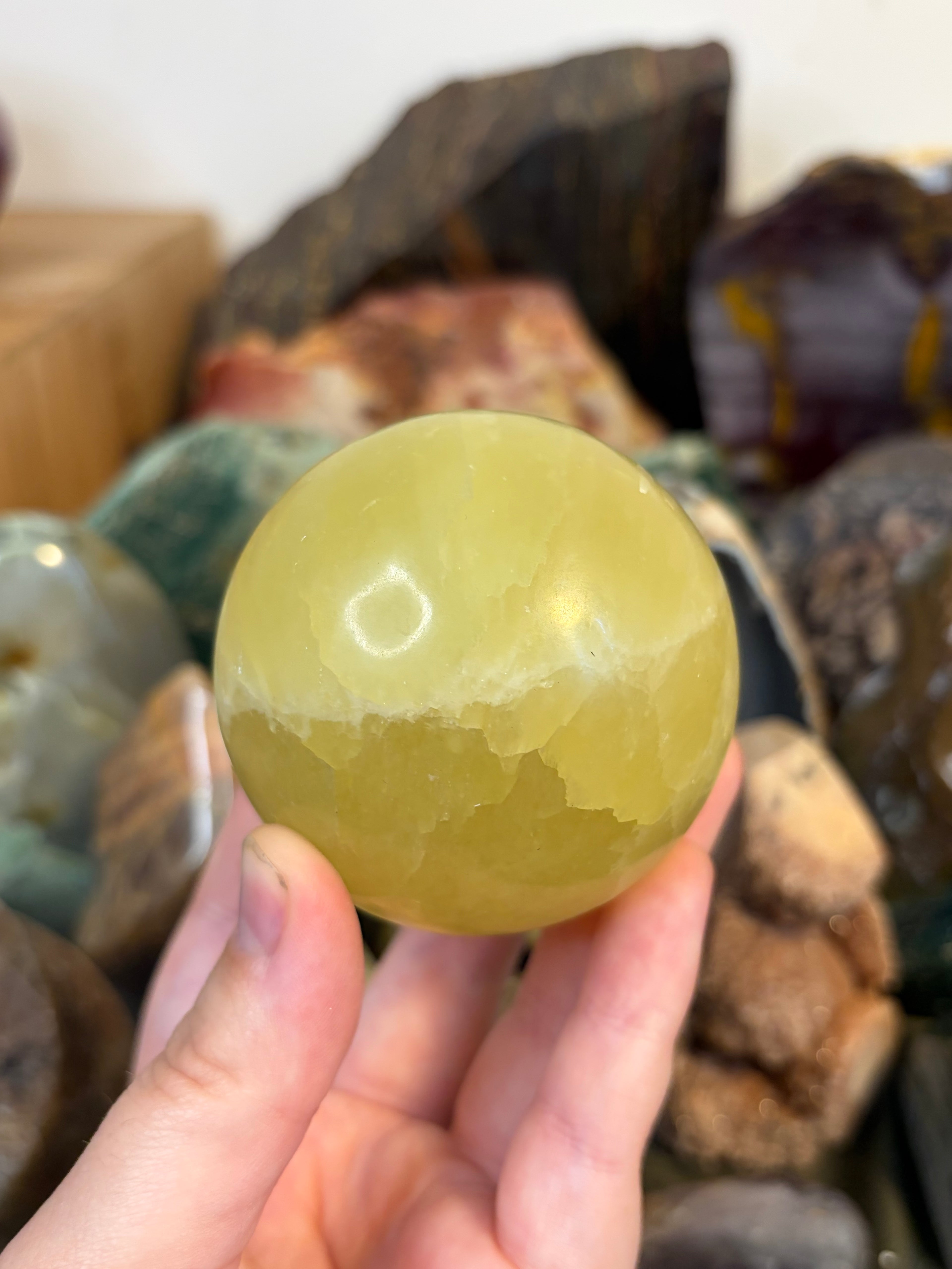 Lemon Calcite Sphere