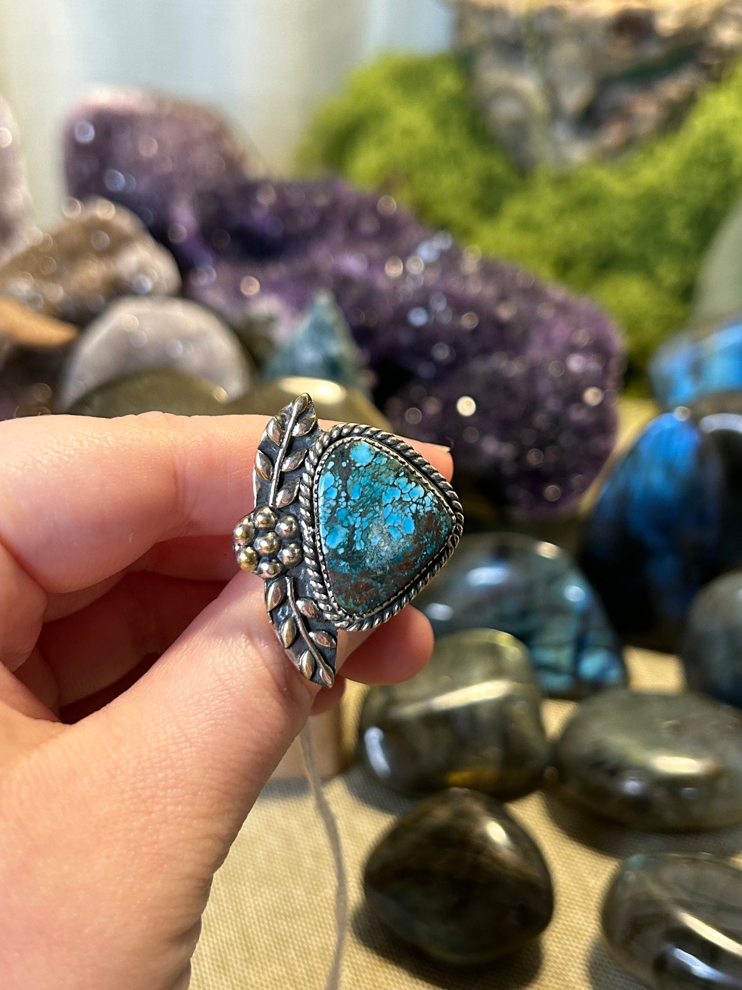 Turquoise Flower Ring B (S7)