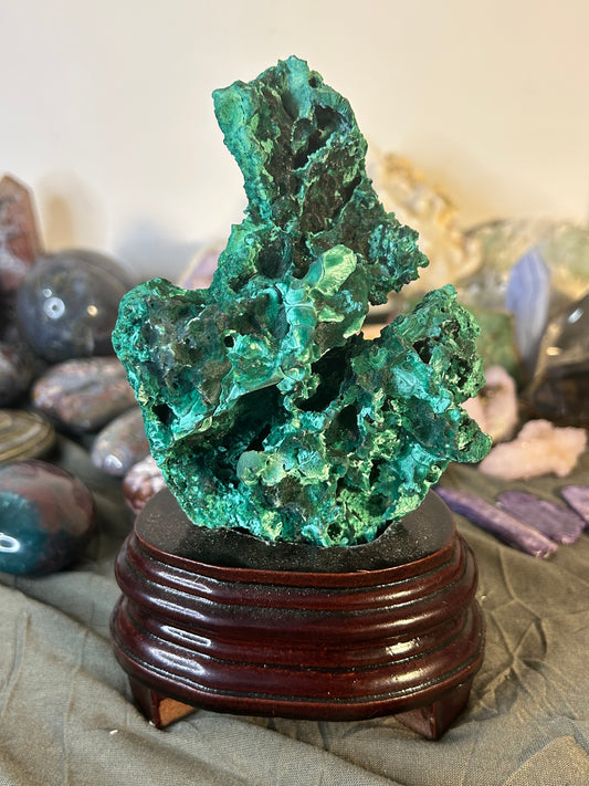 Velvet Malachite On Stand