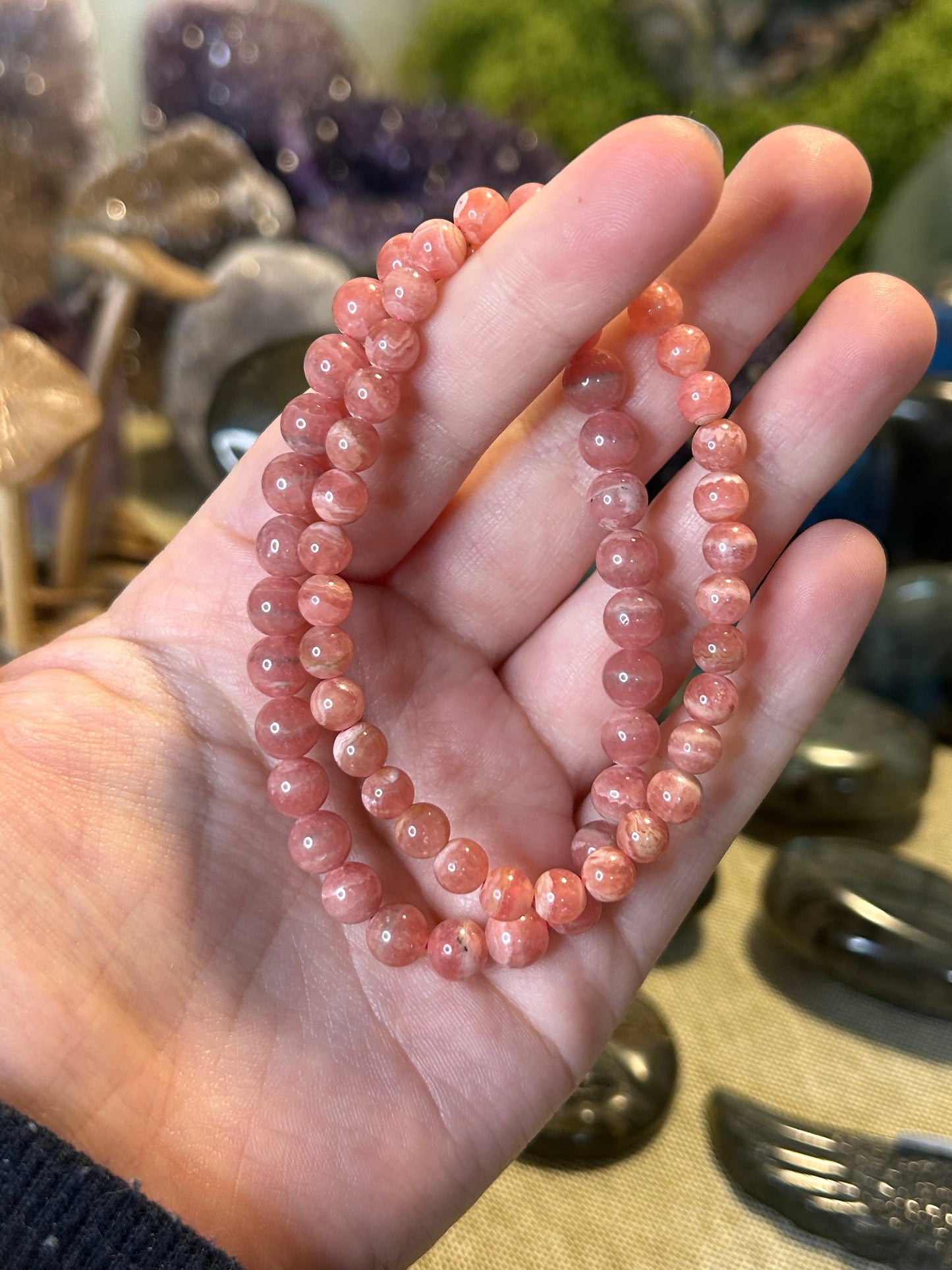 Rhodochrosite Bead Bracelets