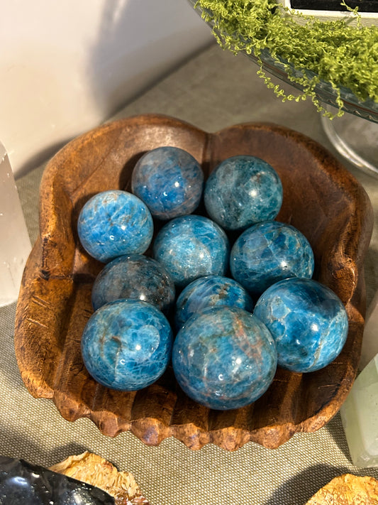 Blue Apatite Small Spheres