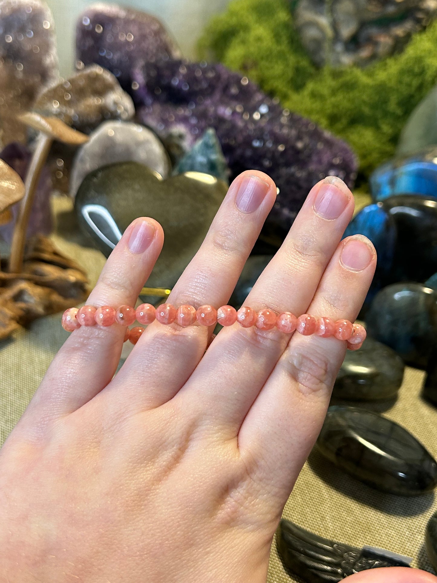 Rhodochrosite Bead Bracelets