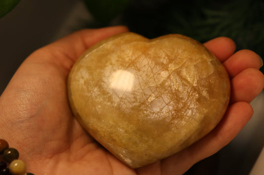 Peach Moonstone Heart