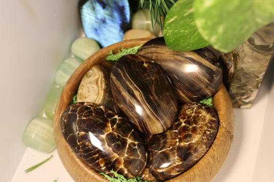 Chocolate Calcite Palm Stones