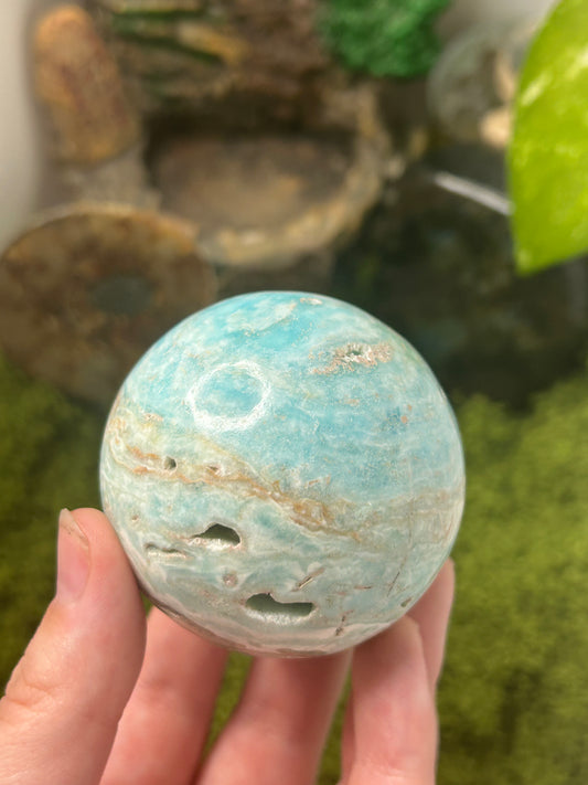 Blue Aragonite Sphere 2