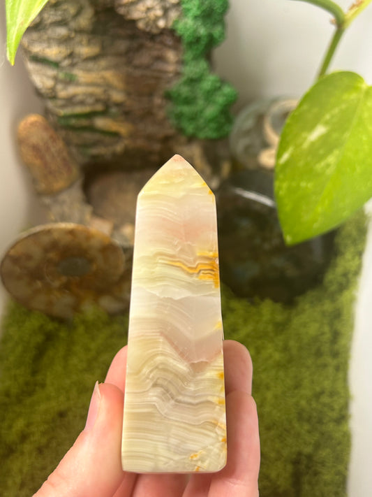 Pink Banded Calcite Tower 2
