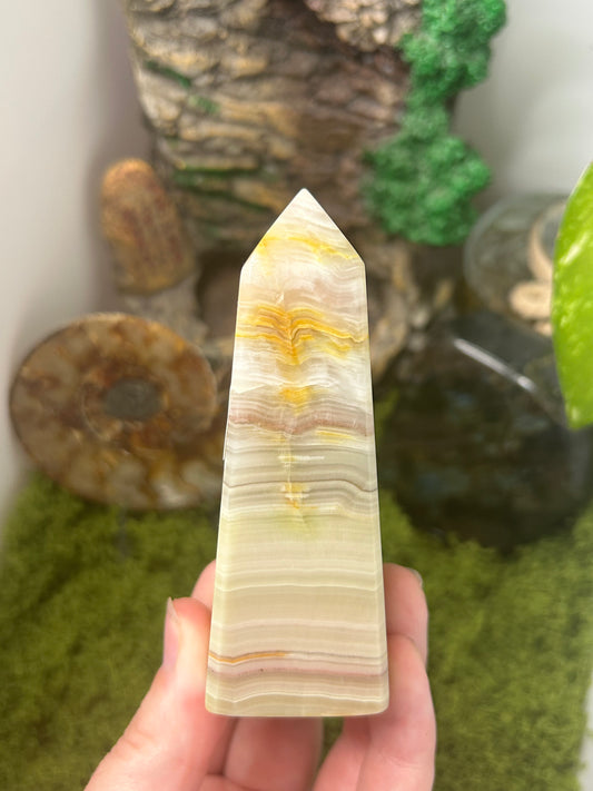 Pink Banded Calcite Tower 4