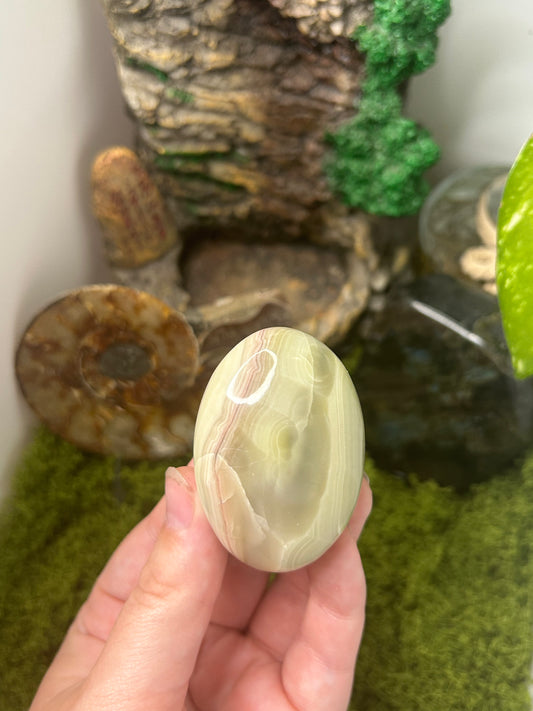 Pink Banded Calcite Palm 3