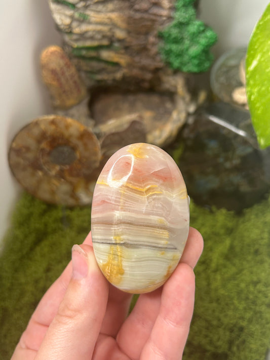 Pink Banded Calcite Palm 4